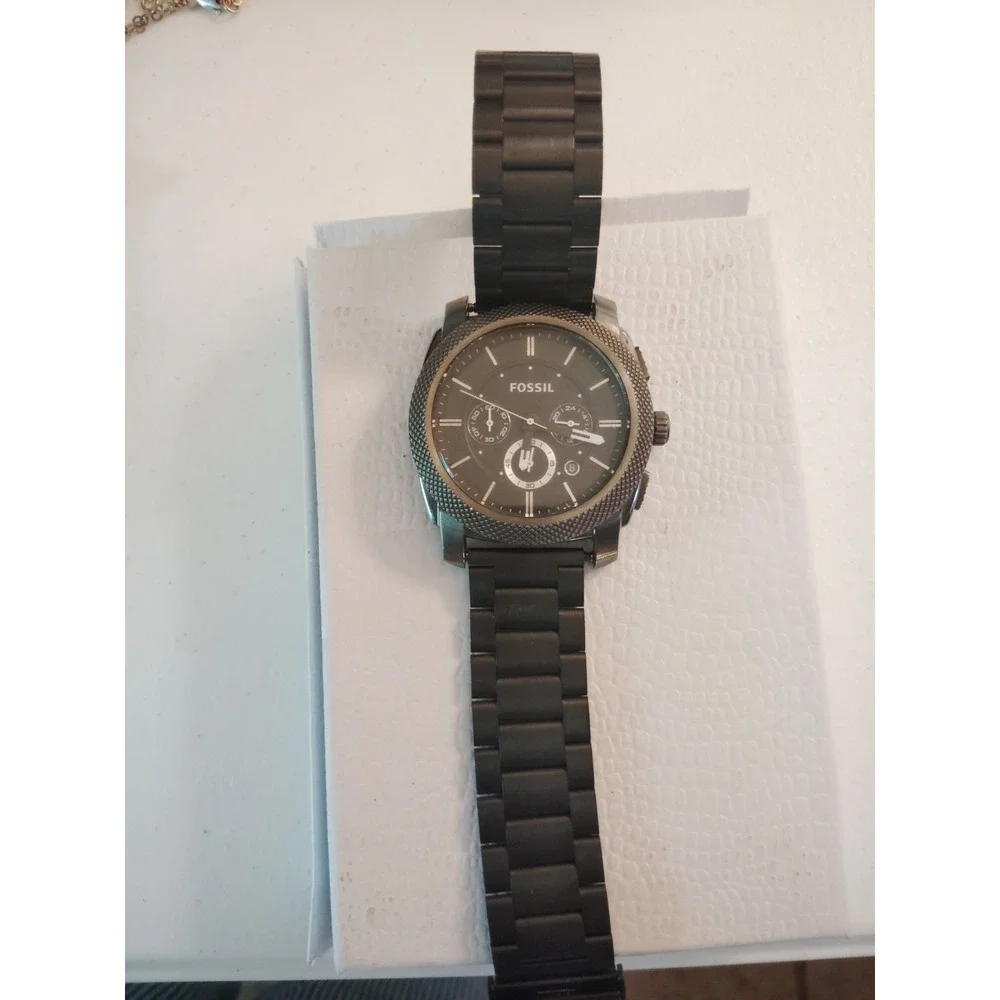 Fossil chronograph men's Metal band,quartz,Analog& battery New